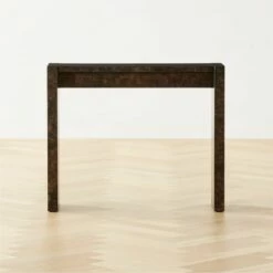 Niche Charcoal Brown Burl Wood Console Table 34"