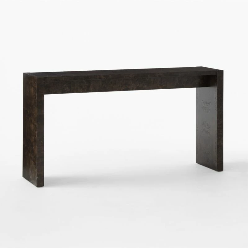 Niche Charcoal Brown Burl Wood Console Table 54" 5 Niche Charcoal Brown Burl Wood Console Table 54" - Image 3