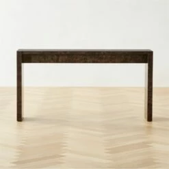 Niche Charcoal Brown Burl Wood Console Table 54"