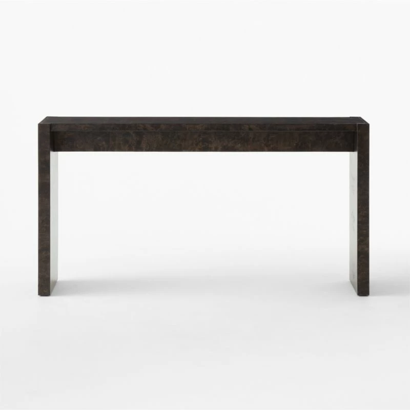 Niche Charcoal Brown Burl Wood Console Table 54" 4 Niche Charcoal Brown Burl Wood Console Table 54" - Image 2