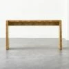 Niche Neutral Burl Wood Console Table 54"