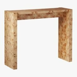 Niche Neutral Burl Wood Console Table 34" 11 Niche Neutral Burl Wood Console Table 34" -marin sHOP NicheBurlWdConsoleTable3QS20