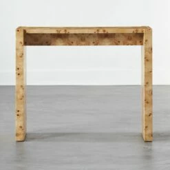 Niche Neutral Burl Wood Console Table 34"