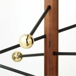 Norte Walnut Wood And Brass Chandelier -marin sHOP NorteBrsNWlntChandelierAV3SHS22