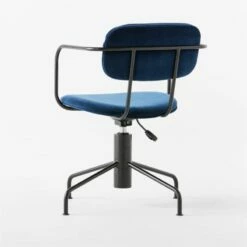 Nyle Navy Blue Velvet Office Chair 12 Nyle Navy Blue Velvet Office Chair -marin sHOP NyleNavyVlvtChair3QBSSS23