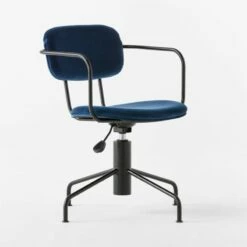 Nyle Navy Blue Velvet Office Chair 10 Nyle Navy Blue Velvet Office Chair -marin sHOP NyleNavyVlvtChair3QSSS23