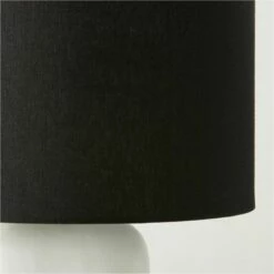 Octavio White Ceramic Table Lamp With Black Shade -marin sHOP OctavioModCrmcTableLampAV2SHS23