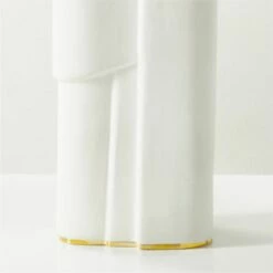 Octavio White Ceramic Table Lamp With Black Shade -marin sHOP OctavioModCrmcTableLampAVSHS23