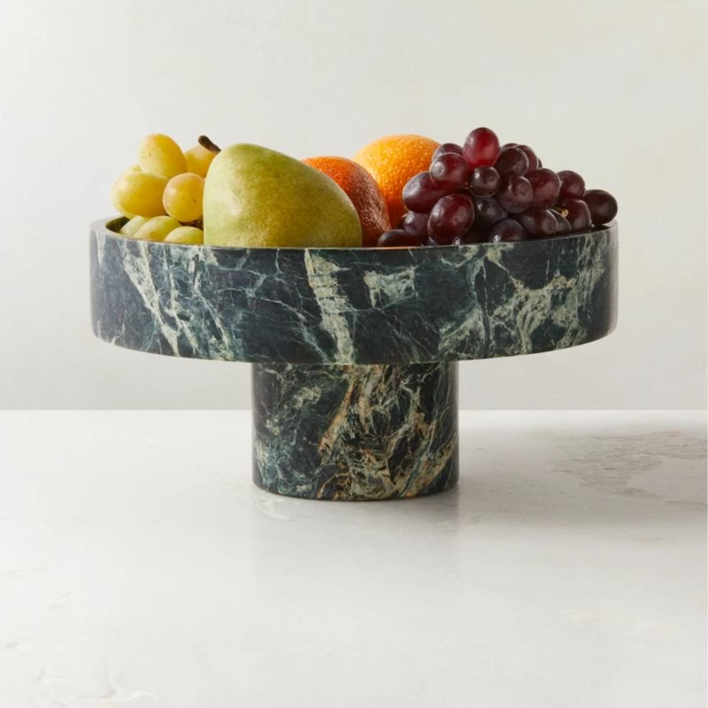 Orcino Green Marble Fruit Bowl 4 Orcino Green Marble Fruit Bowl - Image 2