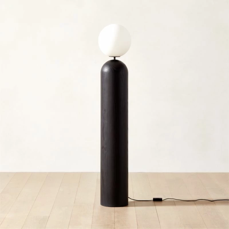 Ori Globe Floor Lamp With Black Wood Base 3 Ori Globe Floor Lamp With Black Wood Base