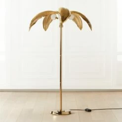 Palm Brass Finish Floor Lamp