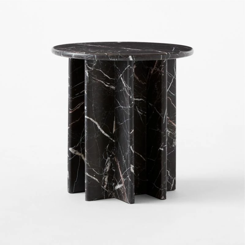 Pasar Round Black Marble Side Table 5 Pasar Round Black Marble Side Table - Image 3