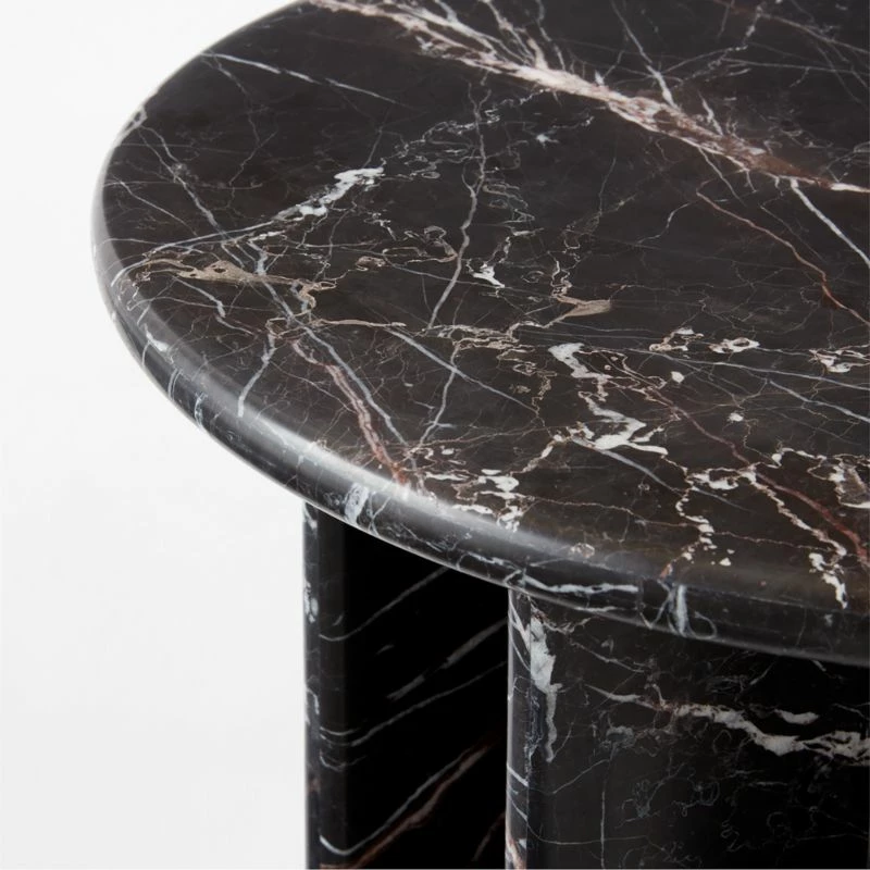 Pasar Round Black Marble Side Table 6 Pasar Round Black Marble Side Table - Image 4