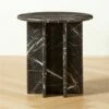 Pasar Round Black Marble Side Table 1 Pasar Round Black Marble Side Table -marin sHOP PasarBlkMblSideTableSHS23