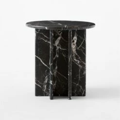 Pasar Round Black Marble Side Table 7 Pasar Round Black Marble Side Table -marin sHOP PasarBlkMblSideTableSOSSS23