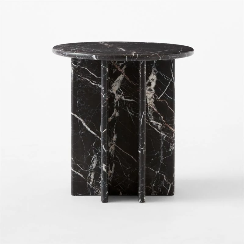 Pasar Round Black Marble Side Table 4 Pasar Round Black Marble Side Table - Image 2