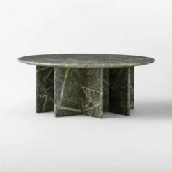 Pasar Round Green Marble Coffee Table -marin sHOP PasarGrnMblCoffeeTable3QSSS23