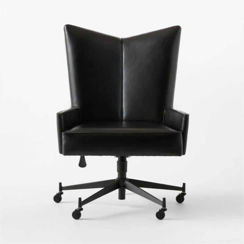 Bowtie Black Leather Office Chair Model 3002 5 Bowtie Black Leather Office Chair Model 3002 - Image 3