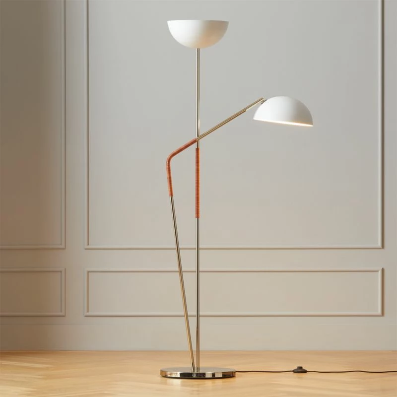 Pavo Champagne Brass Double Floor Lamp 4 Pavo Champagne Brass Double Floor Lamp - Image 2