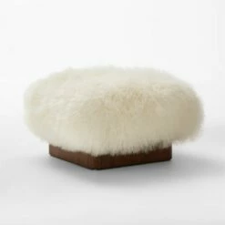 Pelosa White Sheepskin Ottoman 8 Pelosa White Sheepskin Ottoman -marin sHOP PelosaWhtShpsknOttoman3QSSF22