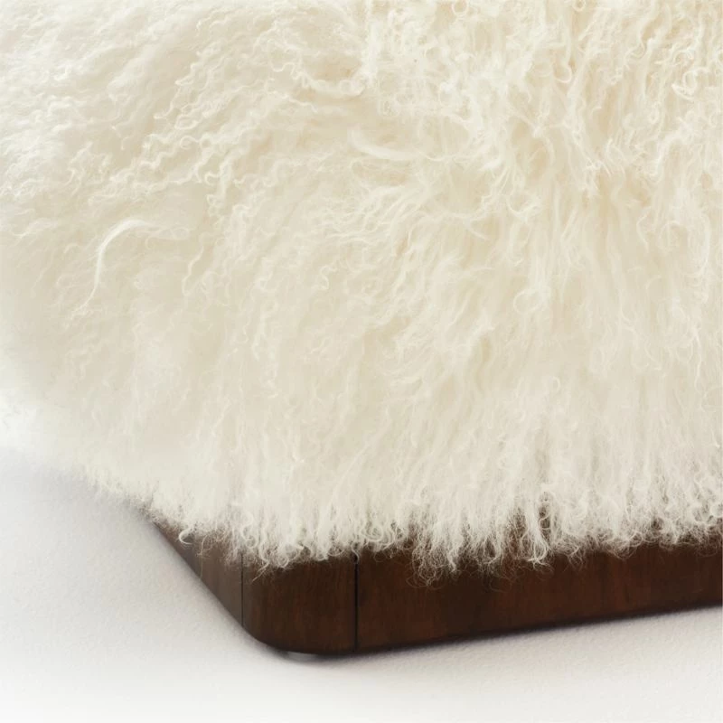 Pelosa White Sheepskin Ottoman 6 Pelosa White Sheepskin Ottoman - Image 4