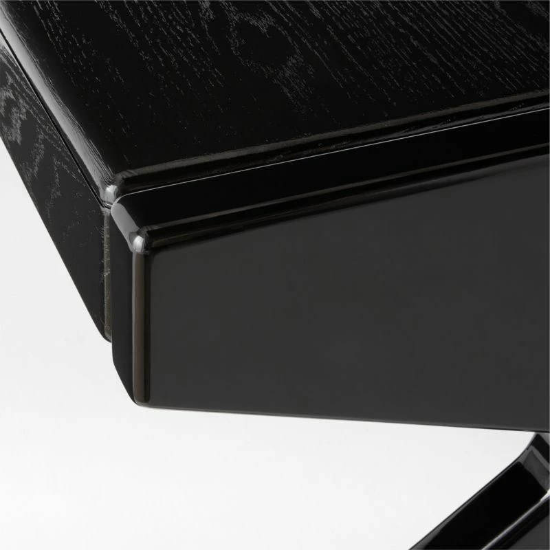 Perno 2-Drawer High-Gloss Black Oak Wood Desk 12 Perno 2-Drawer High-Gloss Black Oak Wood Desk - Image 10