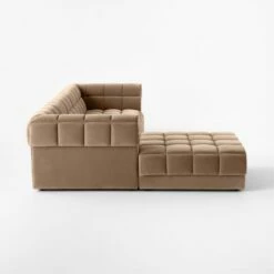 Pezzo 4-Piece L-Shaped Toffee Brown Velvet Sectional Sofa With Right Arm -marin sHOP Pezzo4PcBgVlvtRASectSDSSS23