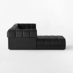 Pezzo 4-Piece L-Shaped Black Leather Sectional Sofa With Right Arm -marin sHOP Pezzo4PcBlkLthrRASectSDSSS23