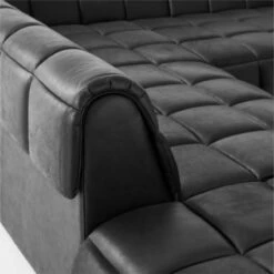 Pezzo 6-Piece L-Shaped Black Leather Sectional Sofa With Left Arm -marin sHOP Pezzo6PcBlkLthrLASectAVSSS23