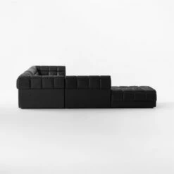 Pezzo 6-Piece L-Shaped Black Leather Sectional Sofa With Right Arm -marin sHOP Pezzo6PcBlkLthrRASectSDSSS23