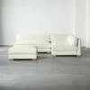 Piazza 4-Piece Modular White Linen Sectional With Ottoman 105''