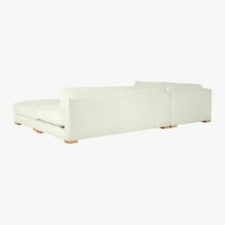Piazza 4-Piece Modular White Linen Sectional With Ottoman 127'' -marin sHOP PiazzaSnow4PcModFSfSect3QBF19