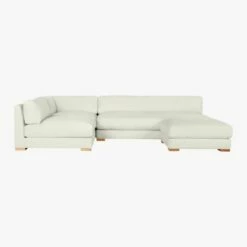 Piazza 4-Piece Modular White Linen Sectional With Ottoman 127'' -marin sHOP PiazzaSnow4PcModFSfSect3QF19
