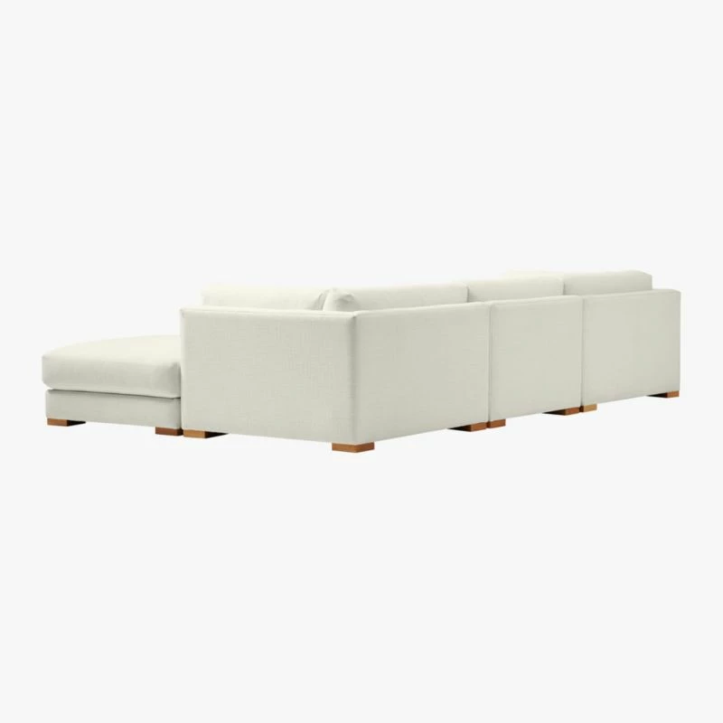 Piazza 4-Piece Modular White Linen Sectional Sofa 6 Piazza 4-Piece Modular White Linen Sectional Sofa - Image 4