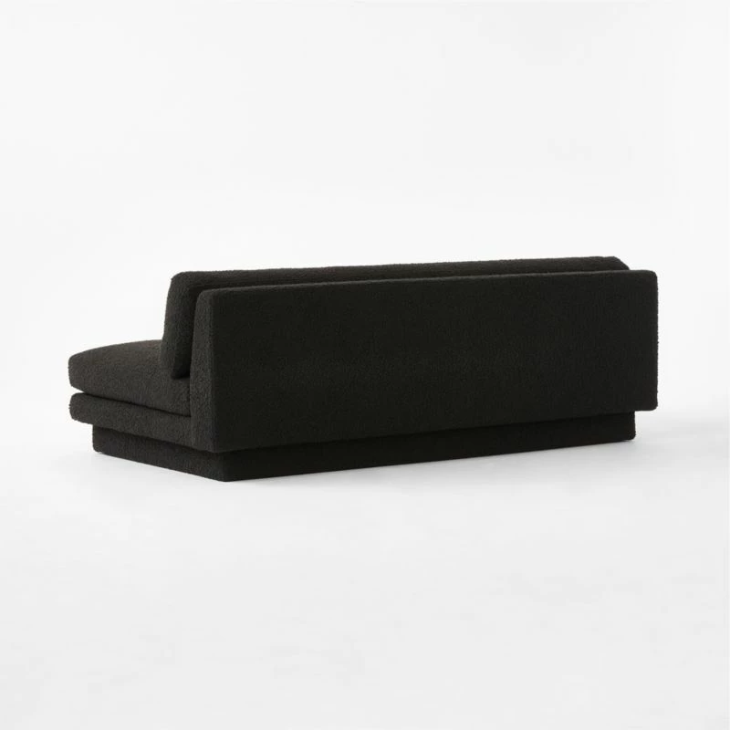 Plinth Armless Black Boucle Sofa 7 Plinth Armless Black Boucle Sofa - Image 5