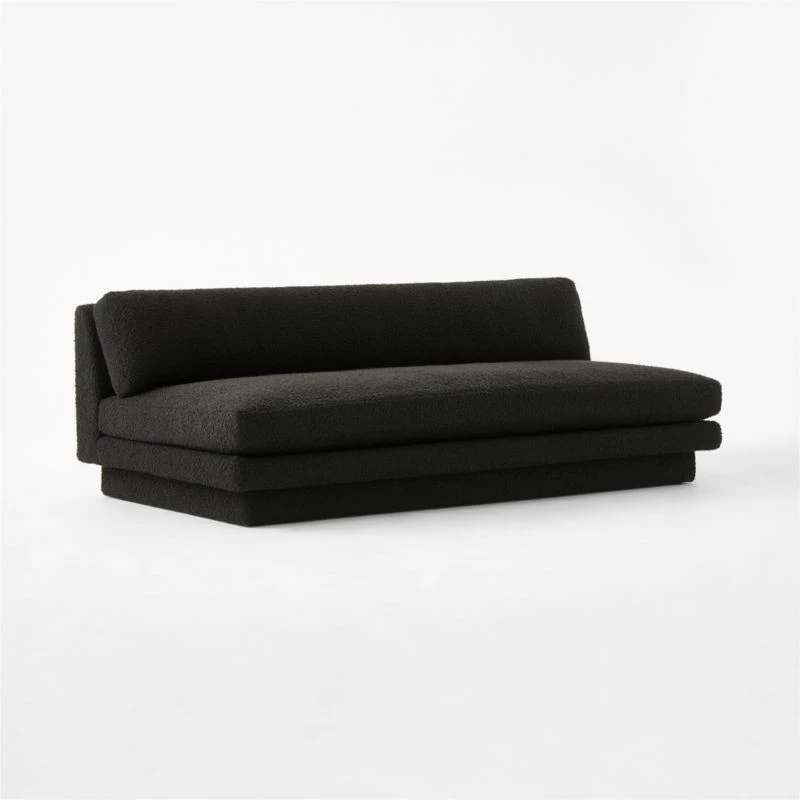 Plinth Armless Black Boucle Sofa 5 Plinth Armless Black Boucle Sofa - Image 3