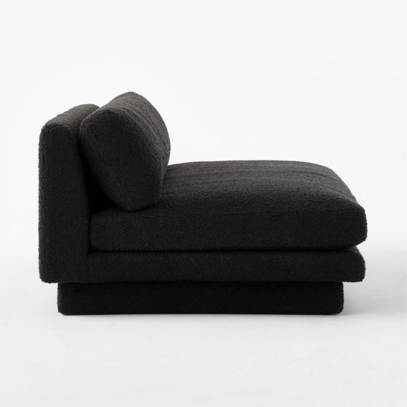 Plinth Armless Black Boucle Sofa 6 Plinth Armless Black Boucle Sofa - Image 4