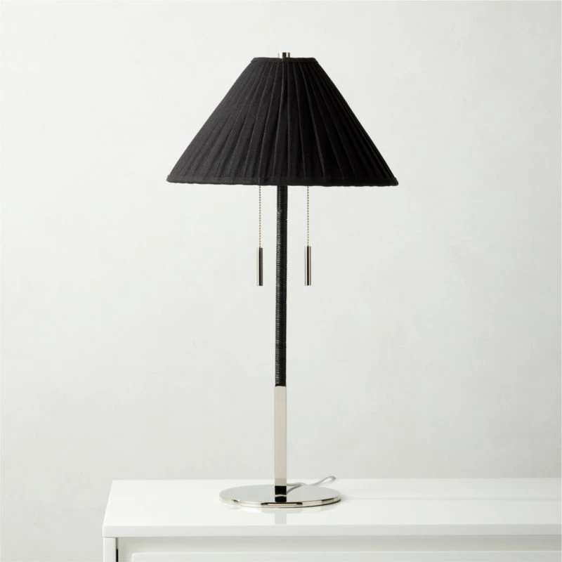 Pogo Polished Nickel And Black Cane Table Lamp 3 Pogo Polished Nickel And Black Cane Table Lamp
