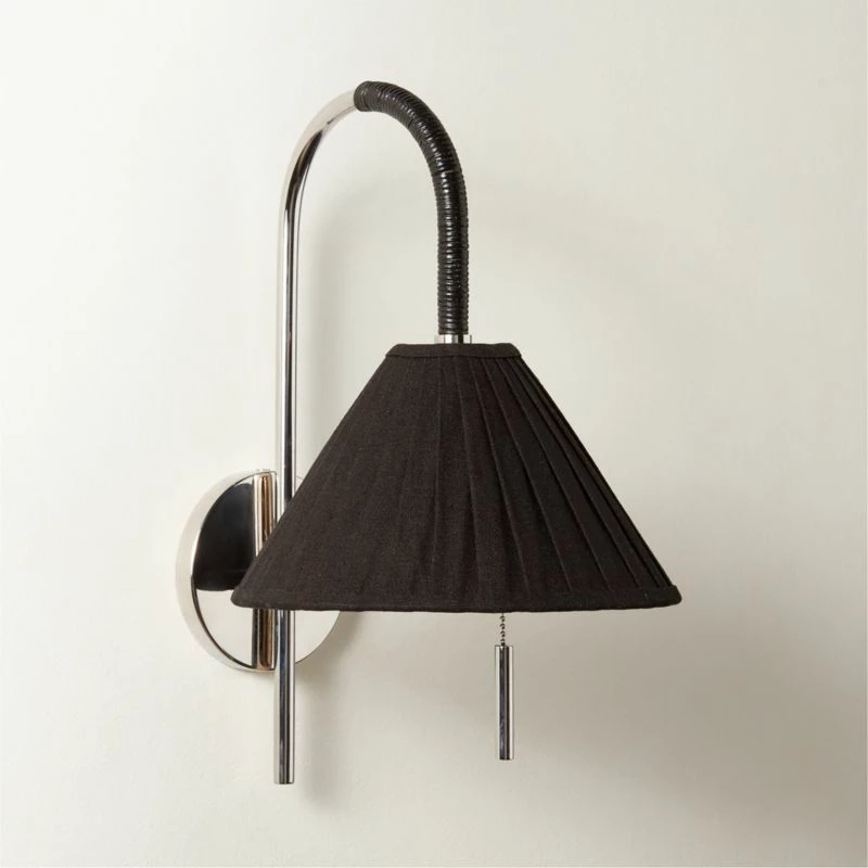 Pogo Polished Nickel And Black Cane Wall Sconce 3 Pogo Polished Nickel And Black Cane Wall Sconce