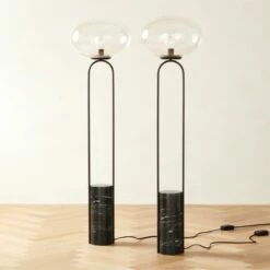 Polo Black Marble Floor Lamp -marin sHOP PoloBlkMrblFloorLampAV2SHF22