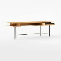 Portofino Cerused White Oak Wood Desk -marin sHOP PortofinoCerusedOakDesk3QAVSSF22