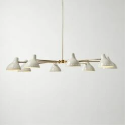 Presley Ivory Enameled And Polished Brass Chandelier -marin sHOP PresleyIvryEnldChandelierROF21