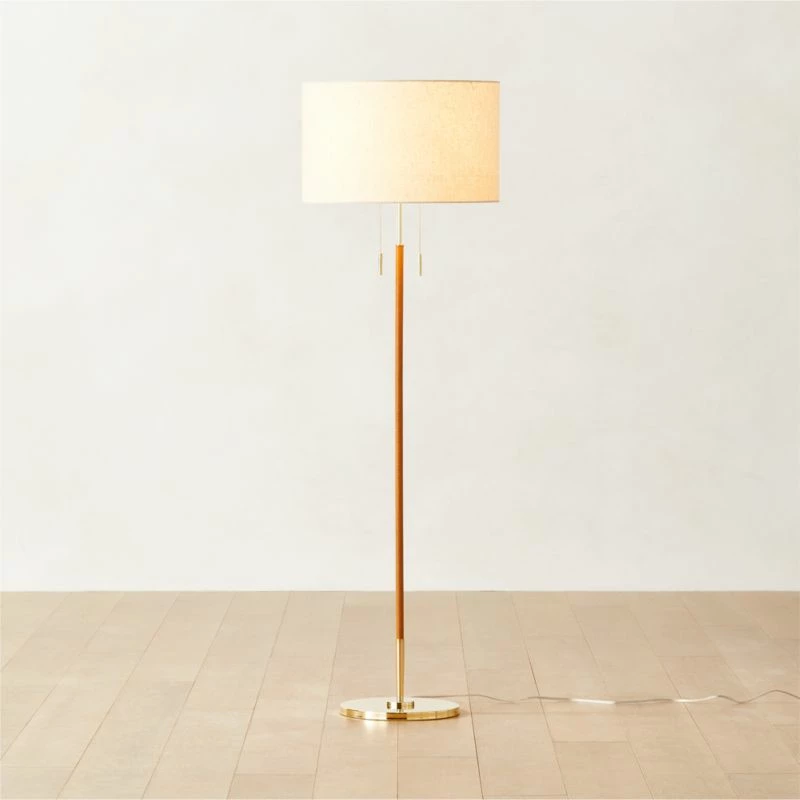 Prix Leather And Polished Brass Floor Lamp 4 Prix Leather And Polished Brass Floor Lamp - Image 2
