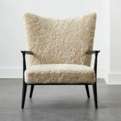 Pull-Up Shearling Lounge Chair Model 1321