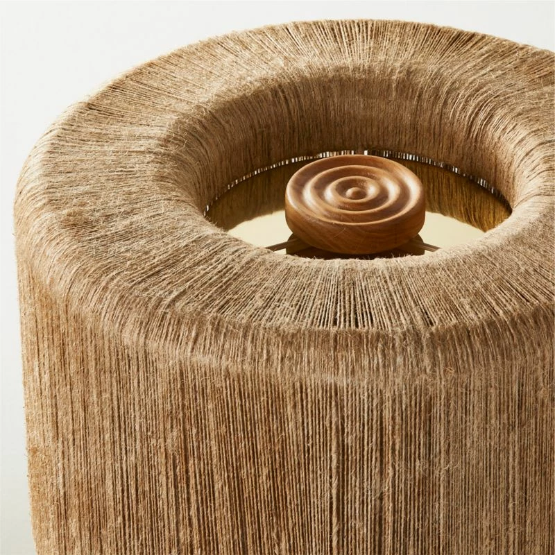 Ramble Tall White Ceramic Table Lamp With Jute Shade 6 Ramble Tall White Ceramic Table Lamp With Jute Shade - Image 4