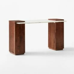 Reach White Marble-Top Desk -marin sHOP ReachMarbleNAshDesk3QSSS23