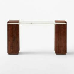 Reach White Marble-Top Desk -marin sHOP ReachMarbleNAshDeskSOSSS23