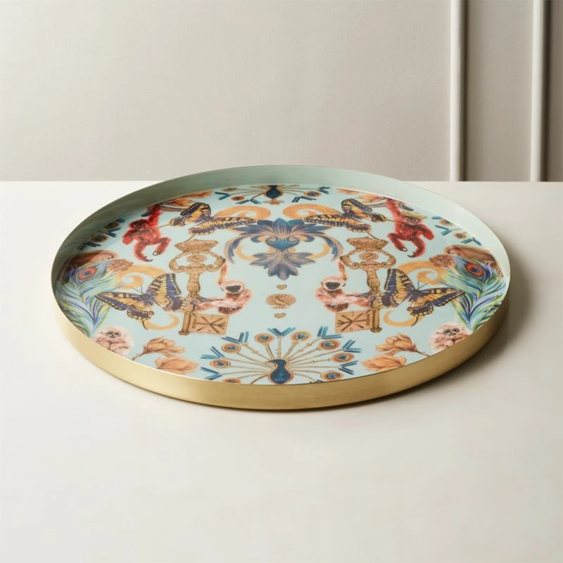 Regal Monkeys Round Serving Tray 3 Regal Monkeys Round Serving Tray