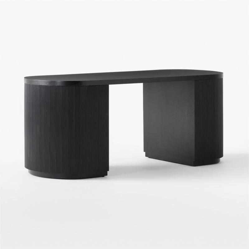 Reid Oval Black Wood Storage Desk 8 Reid Oval Black Wood Storage Desk - Image 6