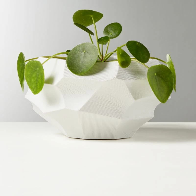 Renata White Porcelain Indoor Planter Small 4 Renata White Porcelain Indoor Planter Small - Image 2